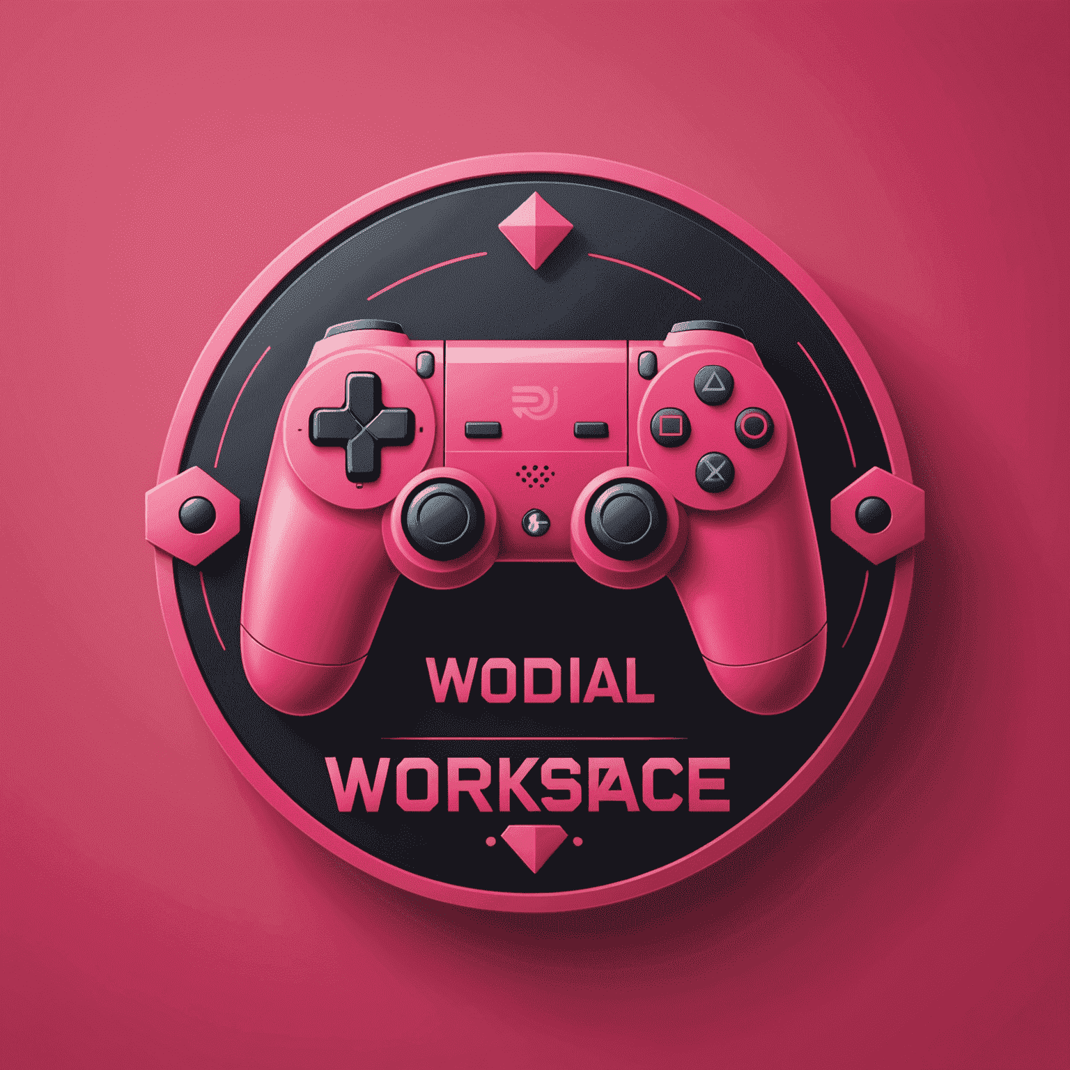 Game Workspace India logo featuring a stylized game controller icon in red and pink colors