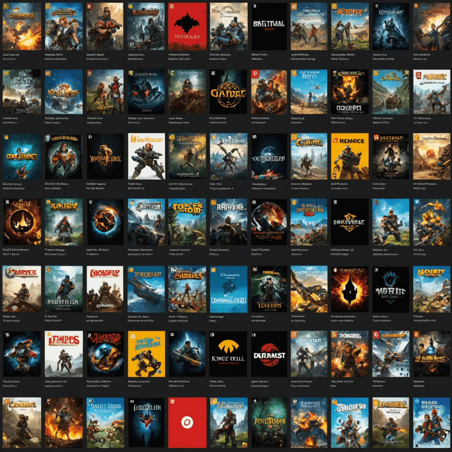 Montage of various game genres and titles, showcasing the extensive game library available on the platform